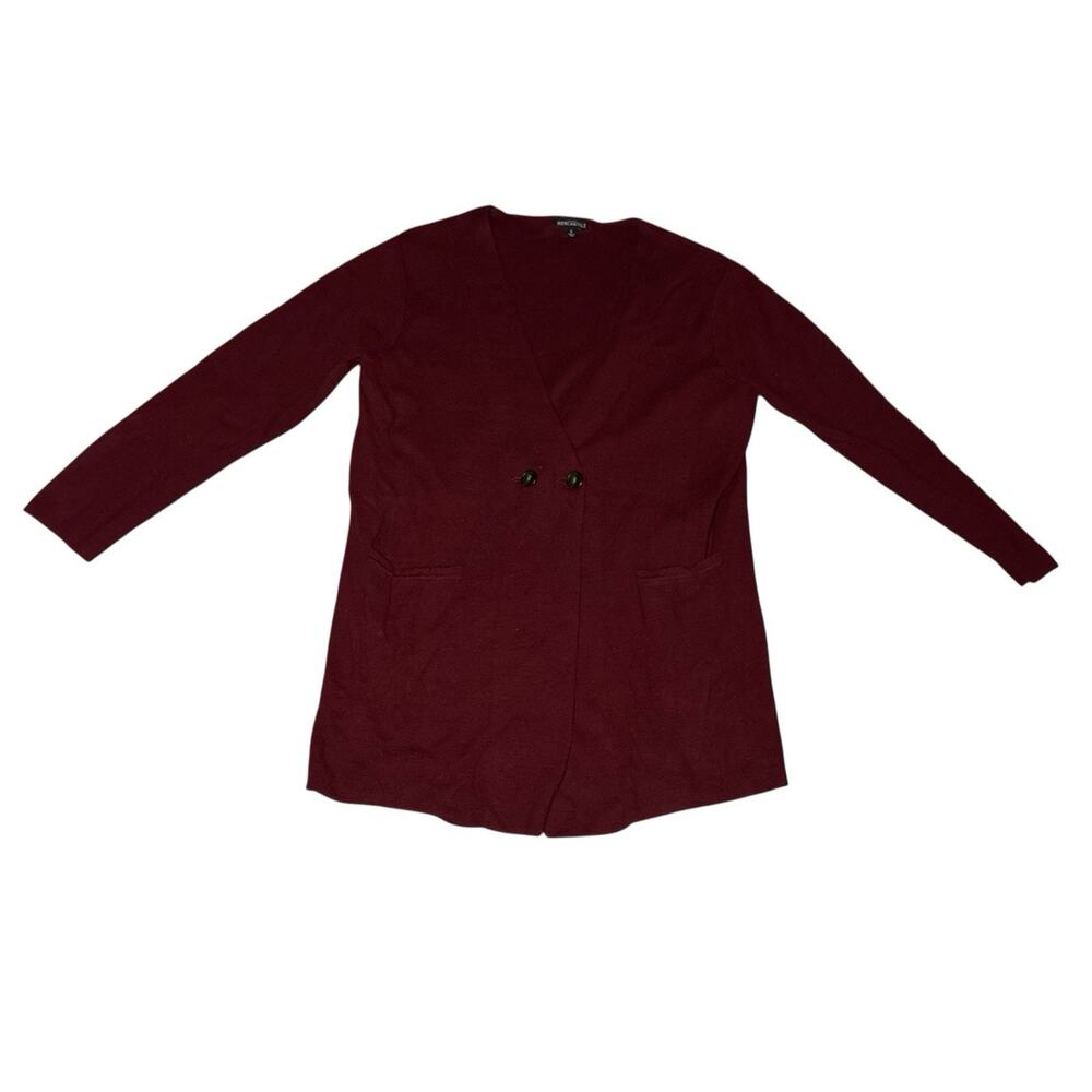 J.Crew Mercantile Cranberry Knit Blazer Cardigan Academia Oversized Sz Large - Picture 7 of 8